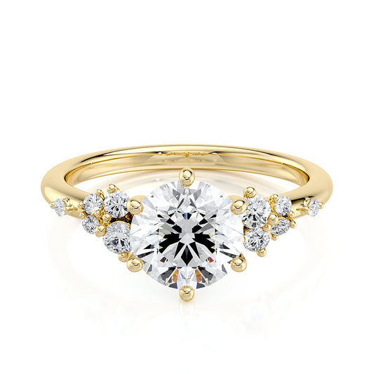 1.50 CT Round E-VVS2 Lab Grown Diamond Cluster Ring