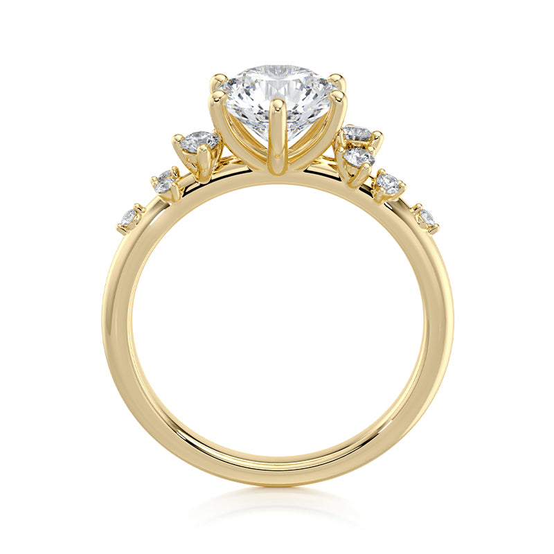 1.50 CT Round E-VVS2 Lab Grown Diamond Cluster Ring