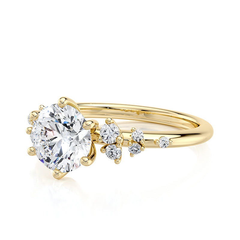 1.50 CT Round E-VVS2 Lab Grown Diamond Cluster Ring