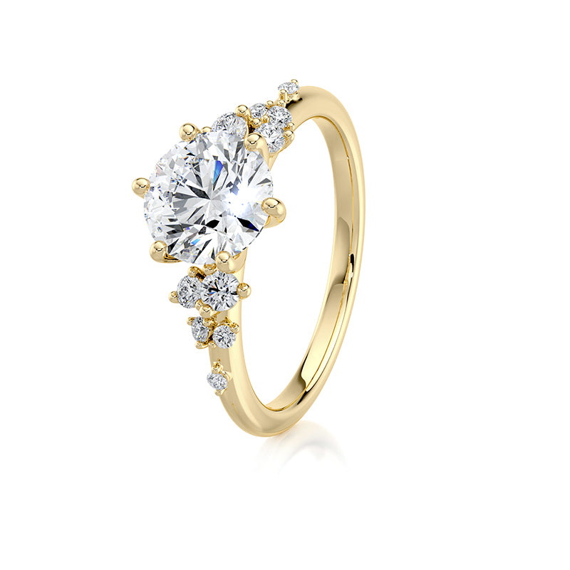 1.50 CT Round E-VVS2 Lab Grown Diamond Cluster Ring