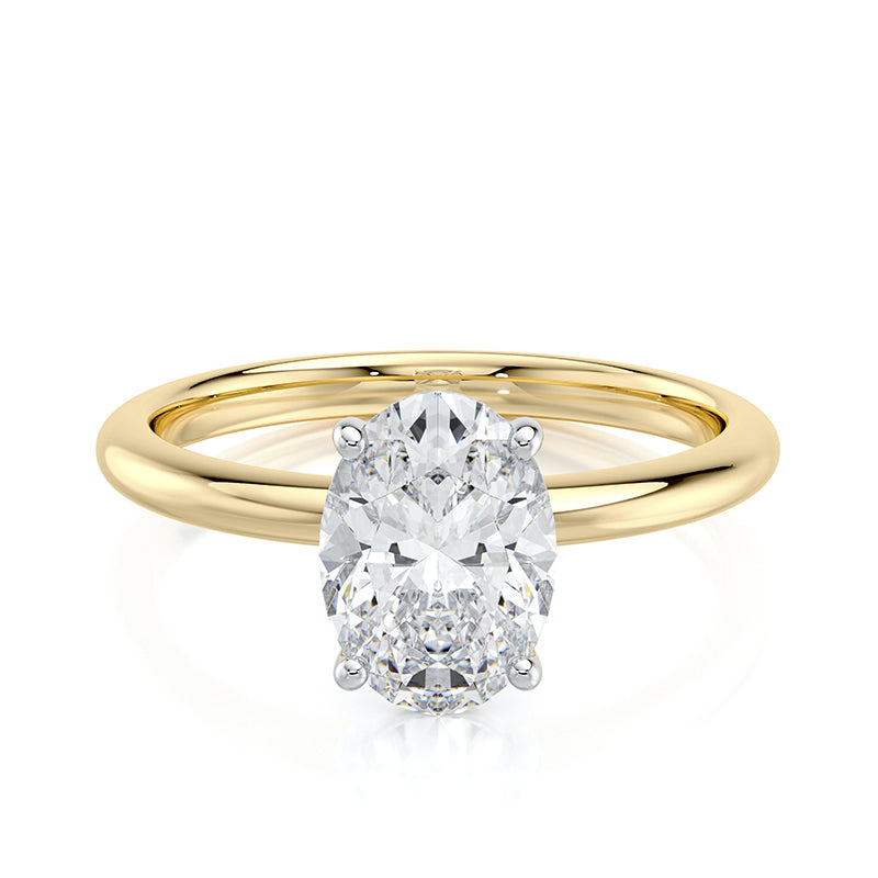 2 CT Oval E-VVS2 Lab Grown Diamond Engagement Ring Solitaire Ring