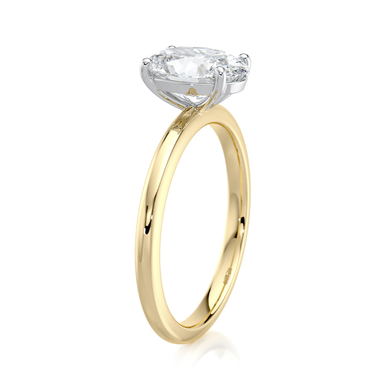2 CT Oval E-VVS2 Lab Grown Diamond Engagement Ring Solitaire Ring