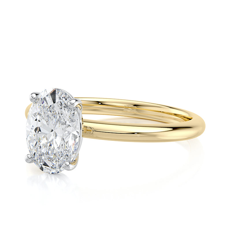 2 CT Oval E-VVS2 Lab Grown Diamond Engagement Ring Solitaire Ring