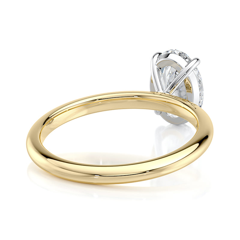 2 CT Oval E-VVS2 Lab Grown Diamond Engagement Ring Solitaire Ring