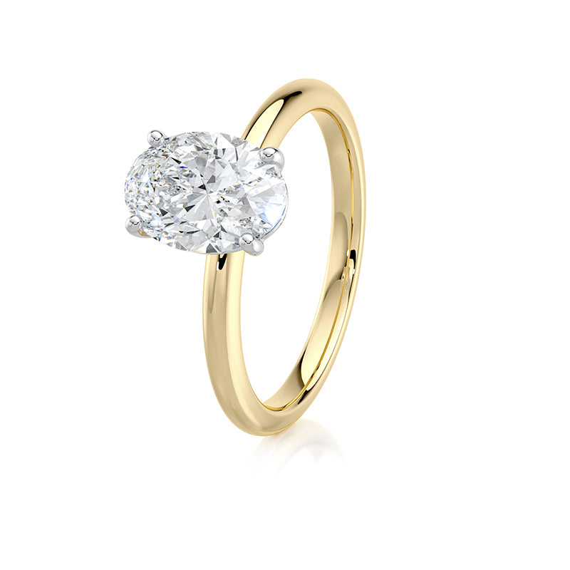2 CT Oval E-VVS2 Lab Grown Diamond Engagement Ring Solitaire Ring