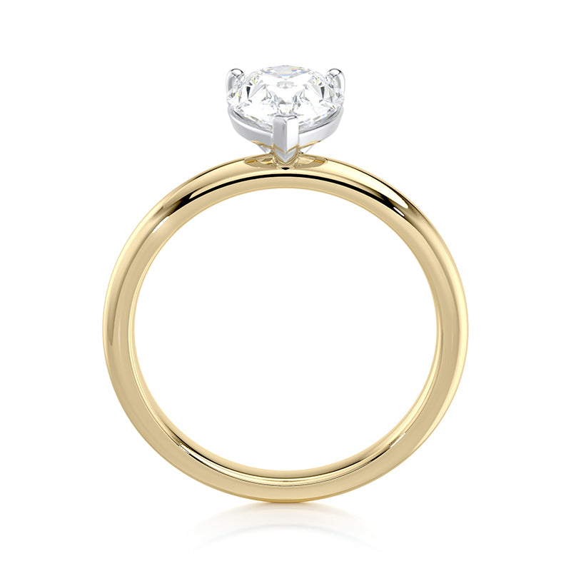 2CT Pear E-VVS2 Lab Grown Diamond Engagement Ring