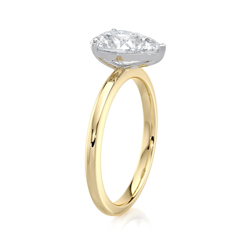 2CT Pear E-VVS2 Lab Grown Diamond Engagement Ring