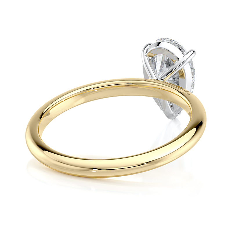 2CT Pear E-VVS2 Lab Grown Diamond Engagement Ring