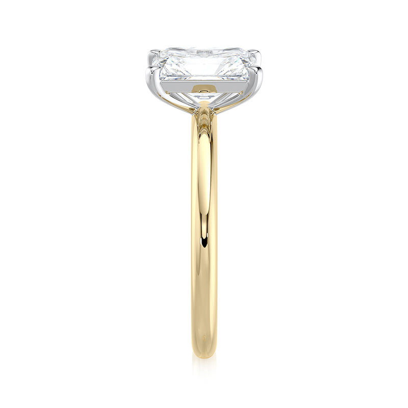 2 CT Radiant E-VVS2 Lab Grown Diamond Ring Two Tone Customization Available