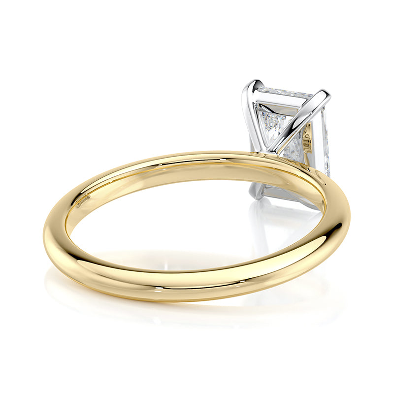 2 CT Radiant E-VVS2 Lab Grown Diamond Ring Two Tone Customization Available