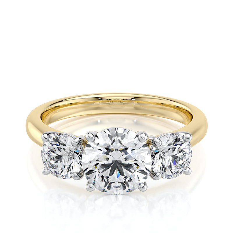2.50 TCW Round E-VVS2 Lab Grown Diamond Triology Ring