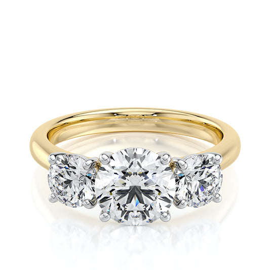 2.50 TCW Round E-VVS2 Lab Grown Diamond Triology Ring
