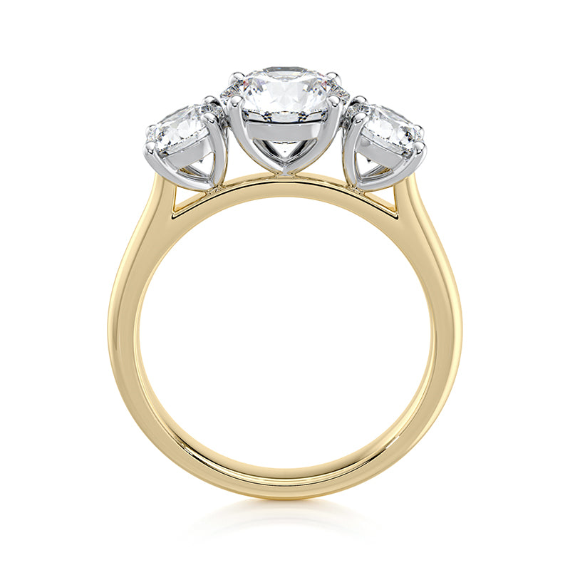 2.50 TCW Round E-VVS2 Lab Grown Diamond Triology Ring