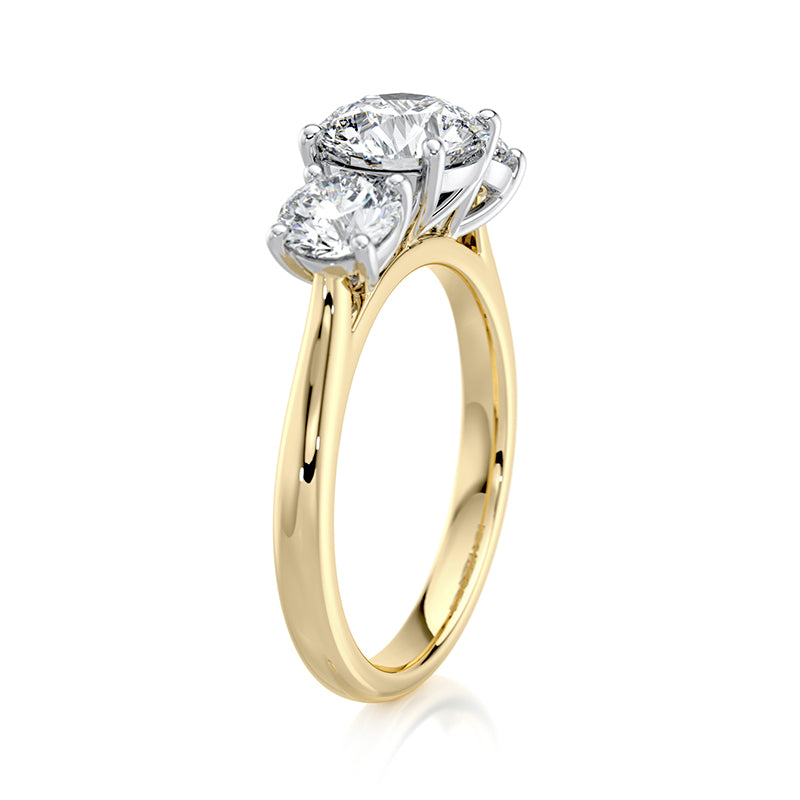 2.50 TCW Round E-VVS2 Lab Grown Diamond Triology Ring