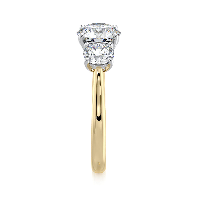 2.50 TCW Round E-VVS2 Lab Grown Diamond Triology Ring