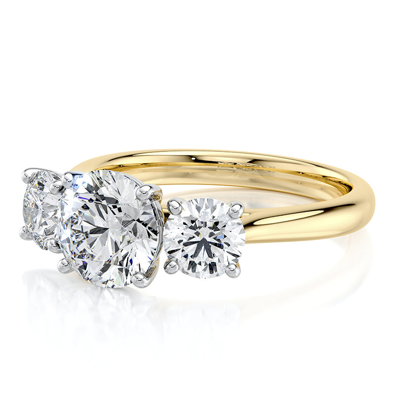 2.50 TCW Round E-VVS2 Lab Grown Diamond Triology Ring