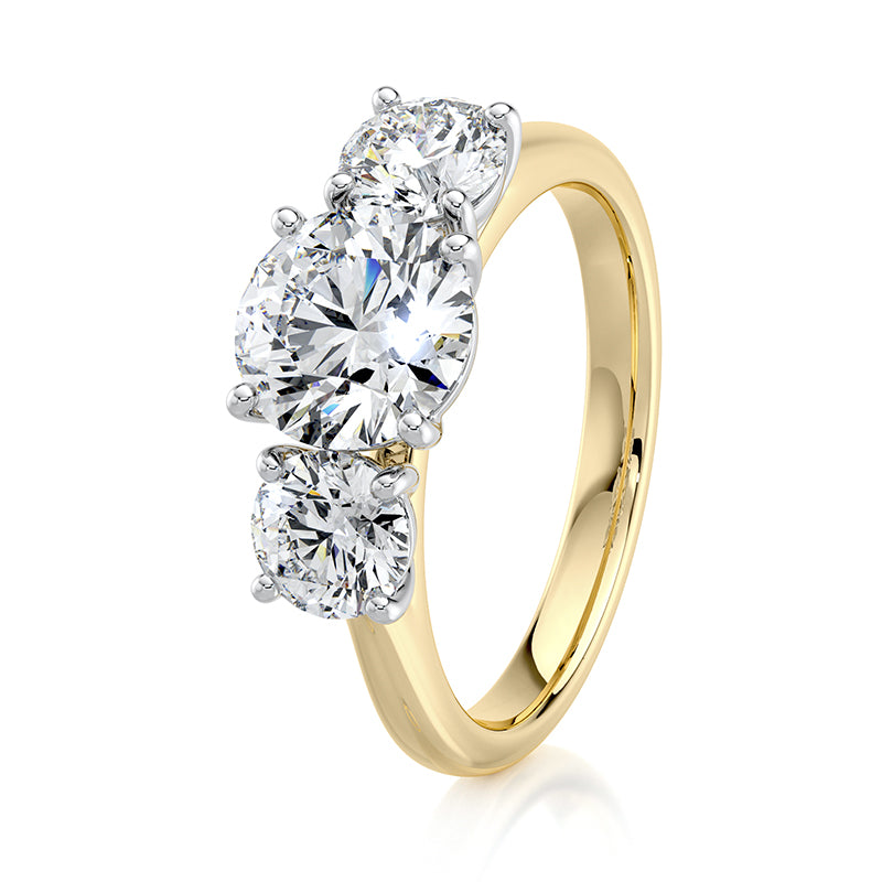 2.50 TCW Round E-VVS2 Lab Grown Diamond Triology Ring