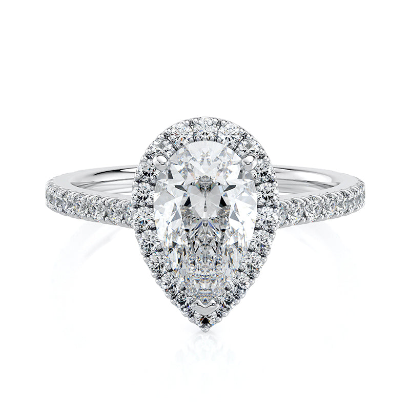 1.50 CT Pear E-VVS2 Lab Grown Diamond Engagement Ring