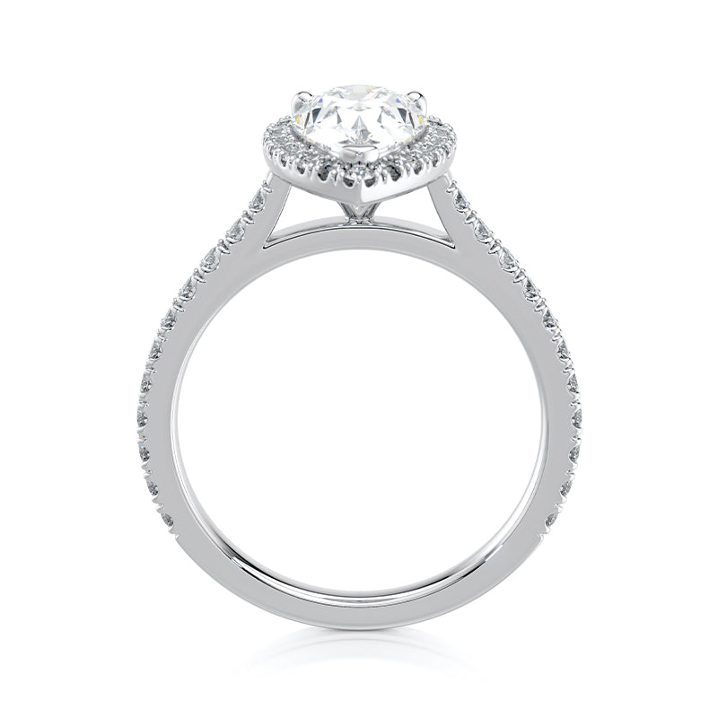 1.50 CT Pear E-VVS2 Lab Grown Diamond Engagement Ring