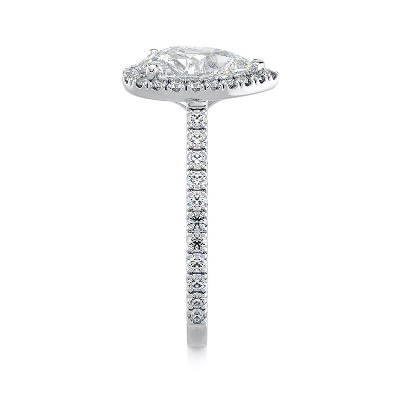 1.50 CT Pear E-VVS2 Lab Grown Diamond Engagement Ring