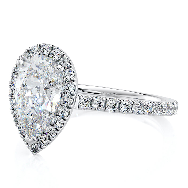 1.50 CT Pear E-VVS2 Lab Grown Diamond Engagement Ring