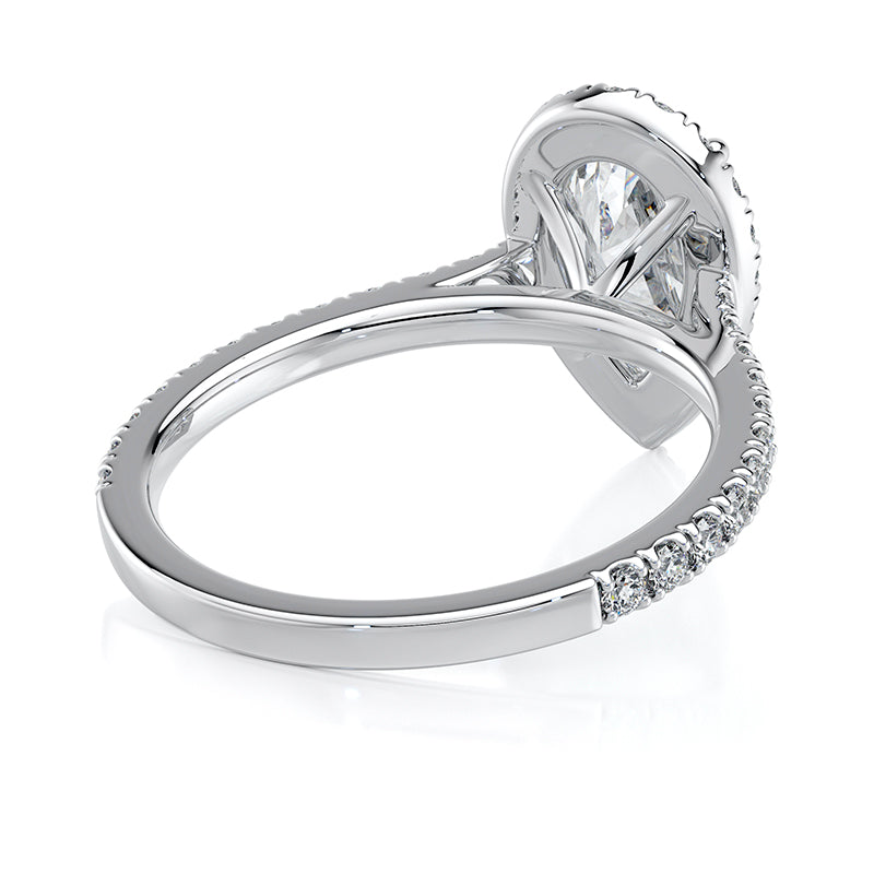 1.50 CT Pear E-VVS2 Lab Grown Diamond Engagement Ring