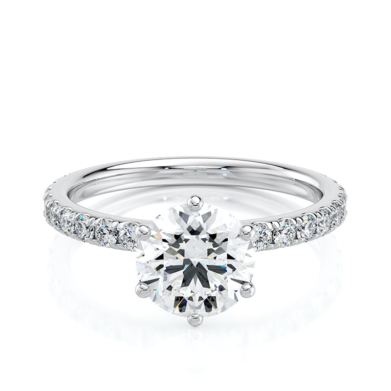 2 CT Round E-VVS2 Lab Grown Diamond Engagement Ring