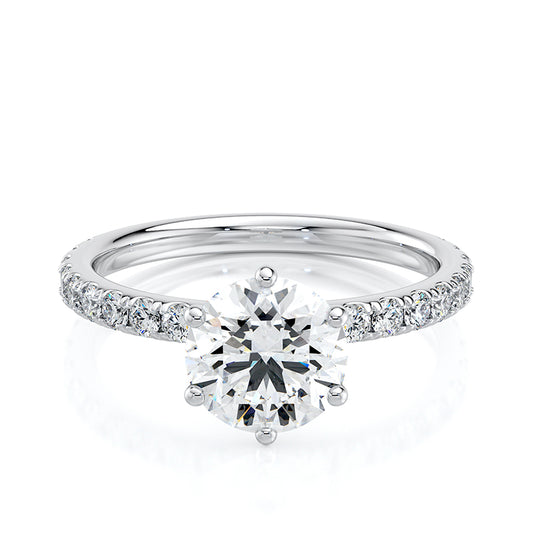 2 CT Round E-VVS2 Lab Grown Diamond Engagement Ring