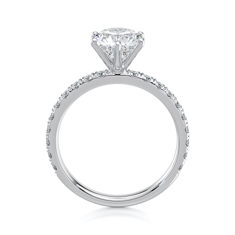 2 CT Round E-VVS2 Lab Grown Diamond Engagement Ring