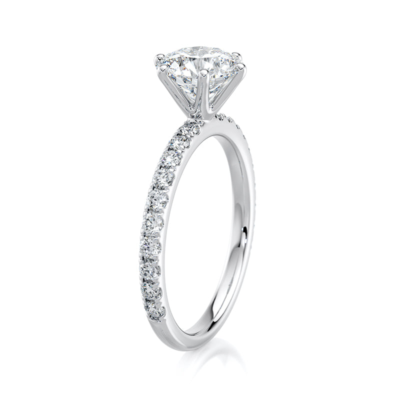 2 CT Round E-VVS2 Lab Grown Diamond Engagement Ring