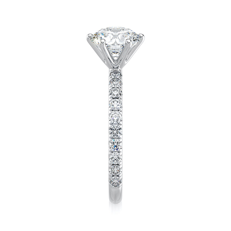 2 CT Round E-VVS2 Lab Grown Diamond Engagement Ring