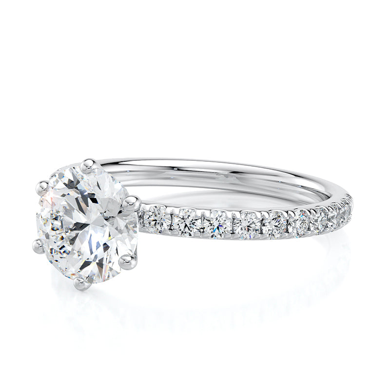 2 CT Round E-VVS2 Lab Grown Diamond Engagement Ring