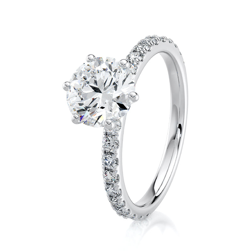 2 CT Round E-VVS2 Lab Grown Diamond Engagement Ring