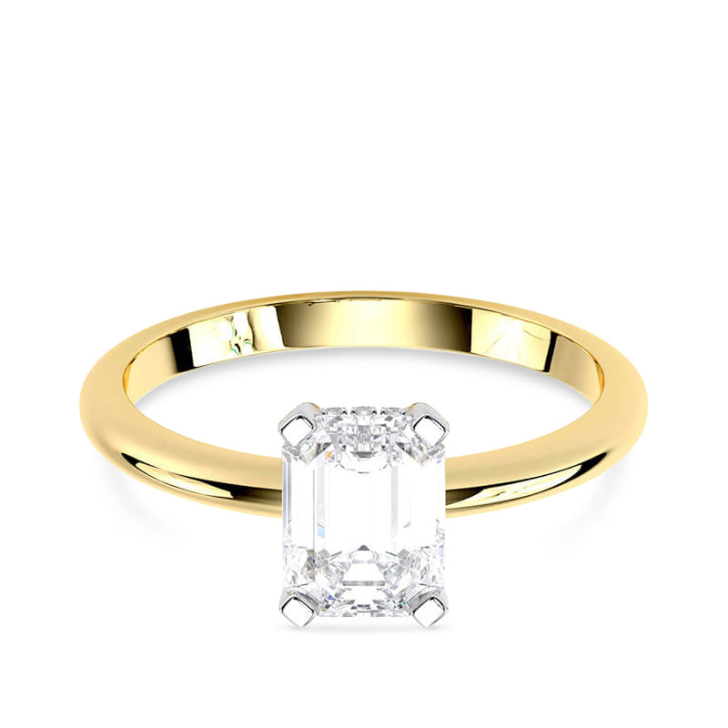 1.50 CT Emerald Cut Hidden Halo ring