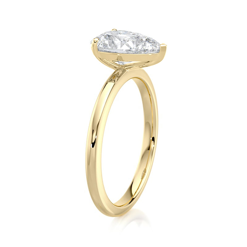 2CT Pear E-VVS2 Lab Grown Diamond Engagement Ring