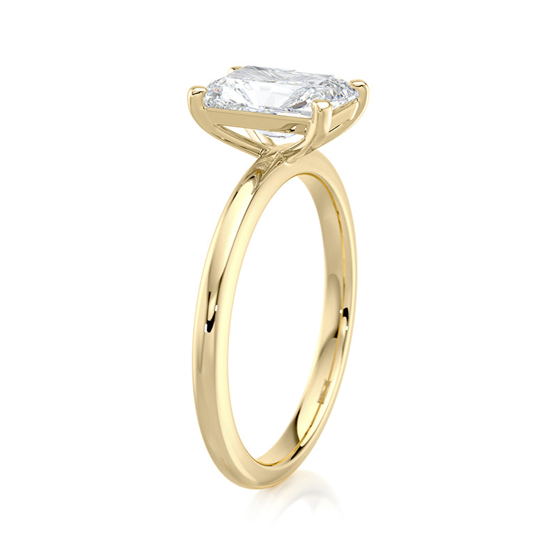 2 CT Radiant E-VVS2 Lab Grown Diamond Ring Two Tone Customization Available