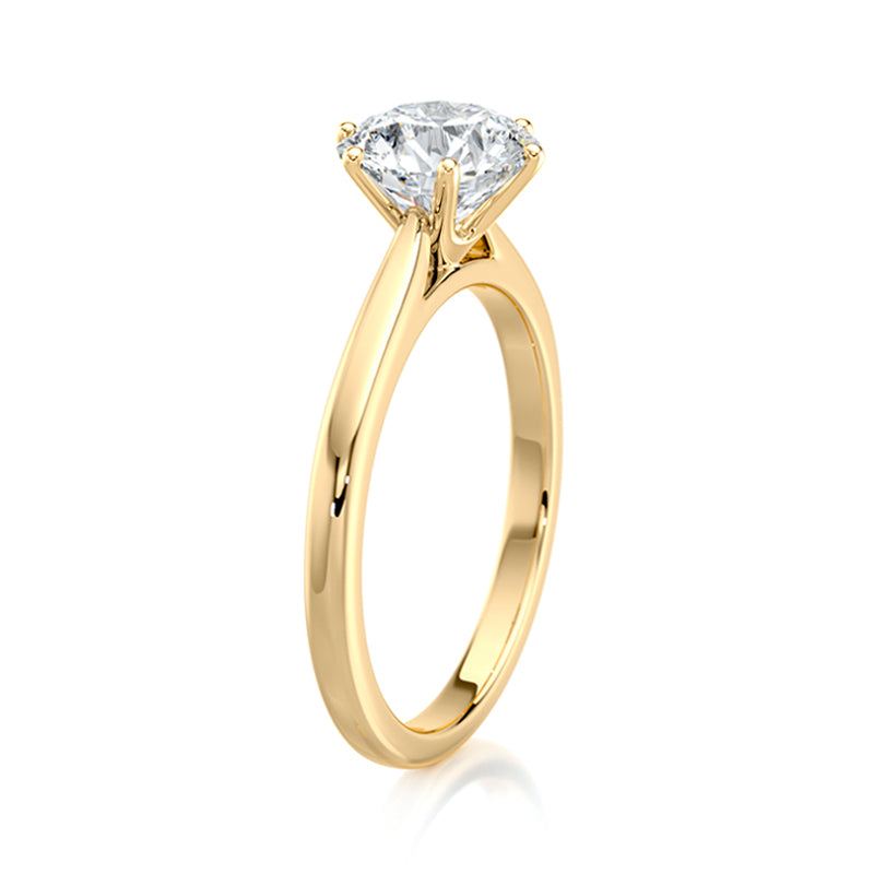 1.50 CT E-VVS2 Lab Grown Diamond Ring Tapered 6 Prong Cathedral