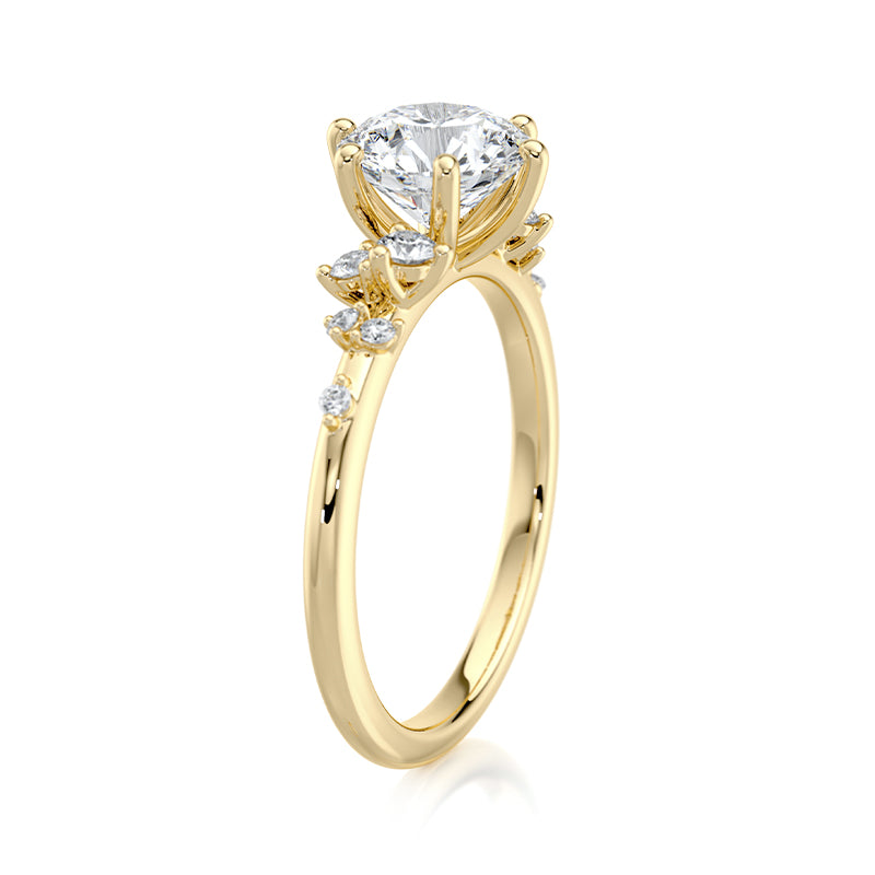 1.50 CT Round E-VVS2 Lab Grown Diamond Cluster Ring