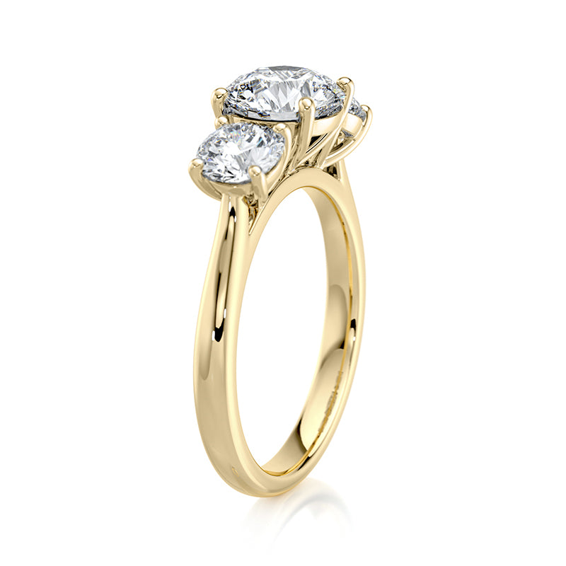 2.50 TCW Round E-VVS2 Lab Grown Diamond Triology Ring