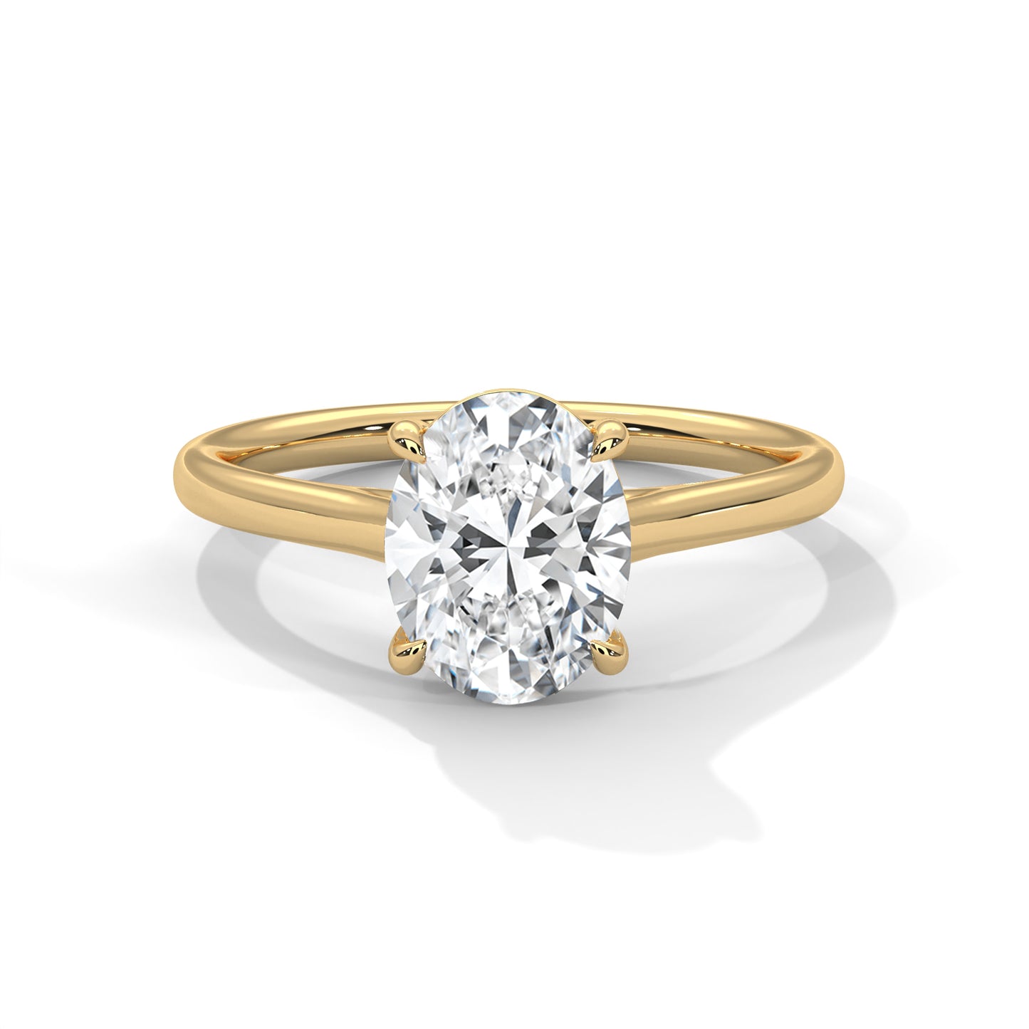3 Carat Oval E - VVS2 Lab-Grown Diamond Engagement Ring, Classic Solitaire Setting, Certified Sparkle