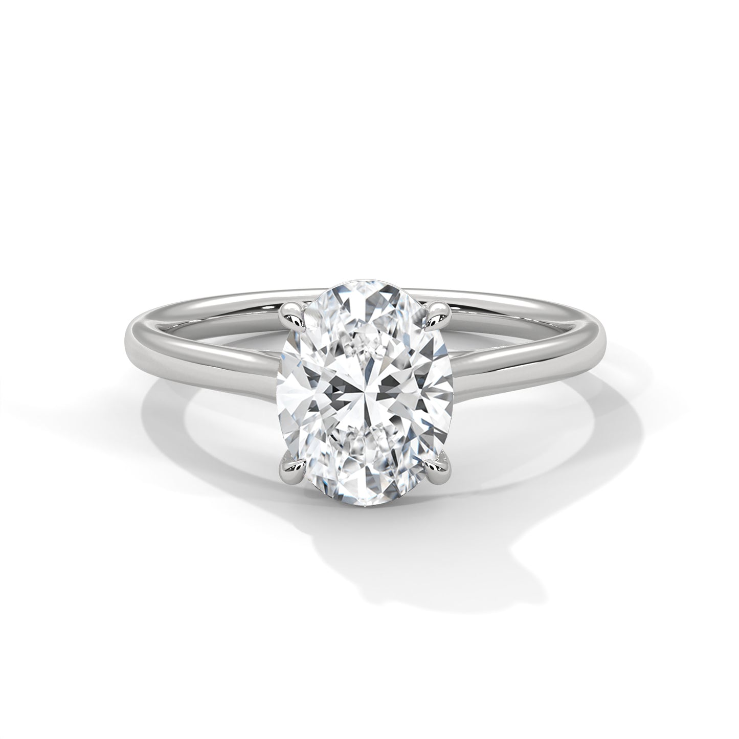 3 Carat Oval E - VVS2 Lab-Grown Diamond Engagement Ring, Classic Solitaire Setting, Certified Sparkle