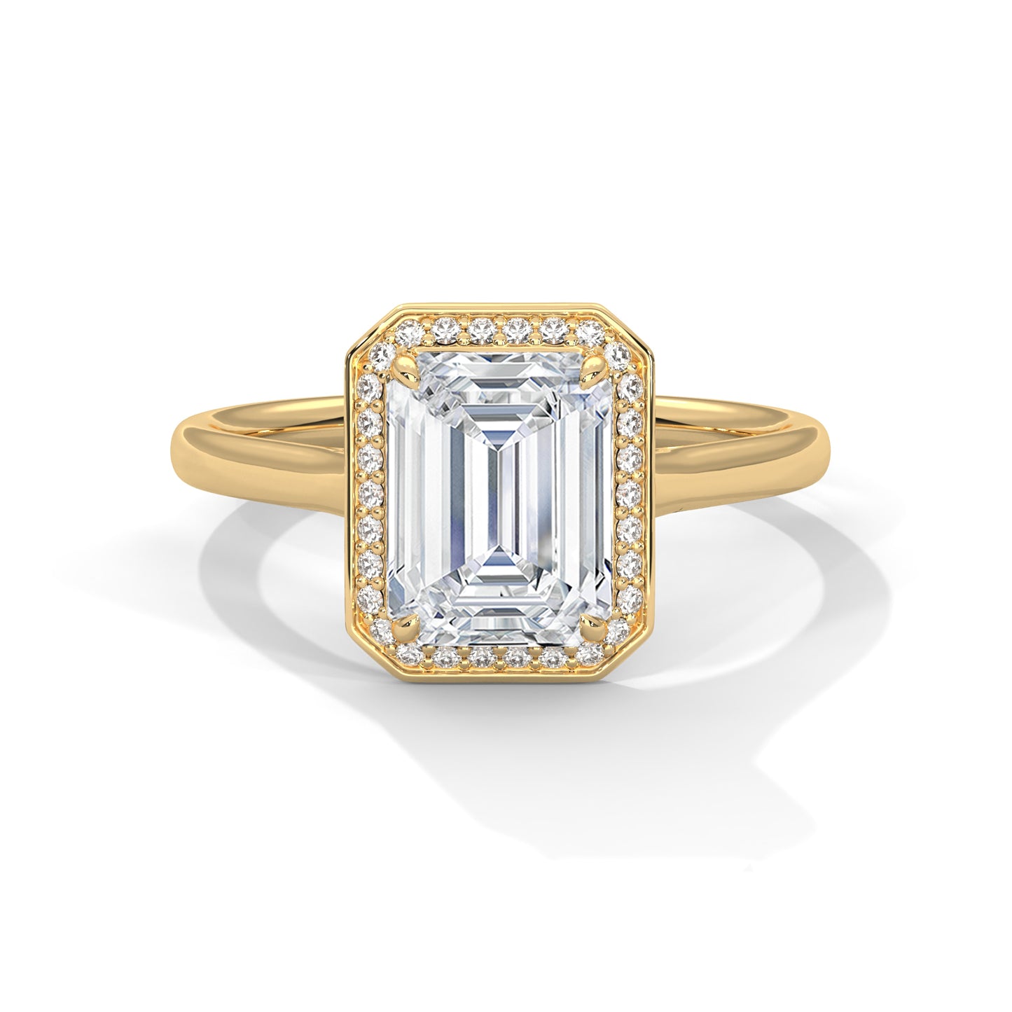 3 CT Emerald-Cut E - VVS2 Lab-Grown Diamond Engagement Ring, Elegant Classic Setting