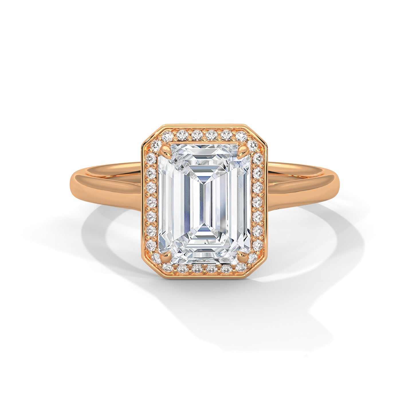 3 CT Emerald-Cut E - VVS2 Lab-Grown Diamond Engagement Ring, Elegant Classic Setting