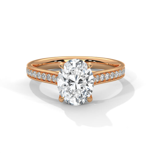 3 CT Oval Cut E - VVS2 Lab-Grown Diamond Engagement Ring, Luxury Gift
