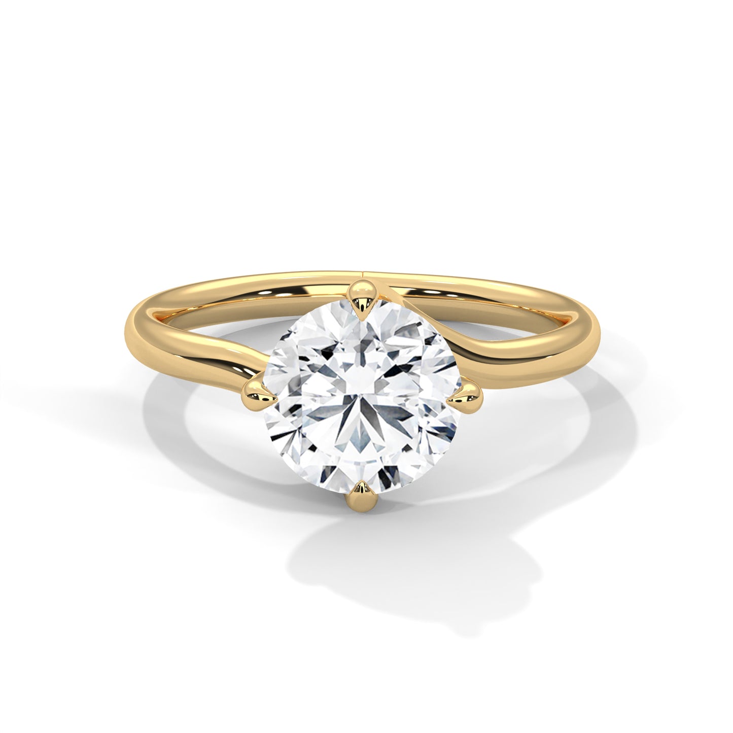 2 CT Round E-VVS2 Lab-Grown Diamond Engagement Ring, Solitaire Ring