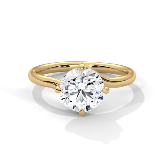 2 CT Round E-VVS2 Lab-Grown Diamond Engagement Ring, Solitaire Ring