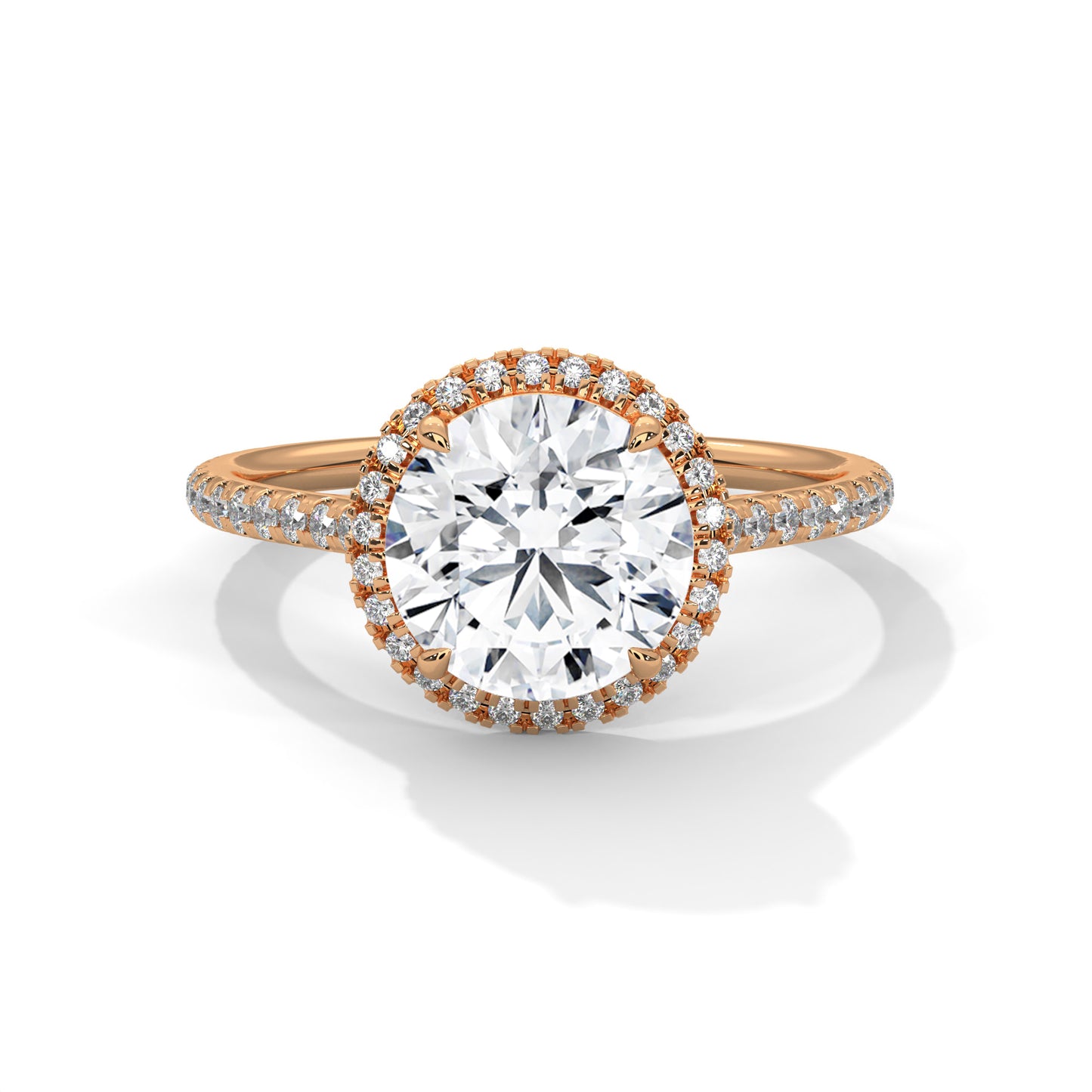 3 CT Round E-VVS2 Lab-Grown Diamond Engagement Ring, Wedding Ring