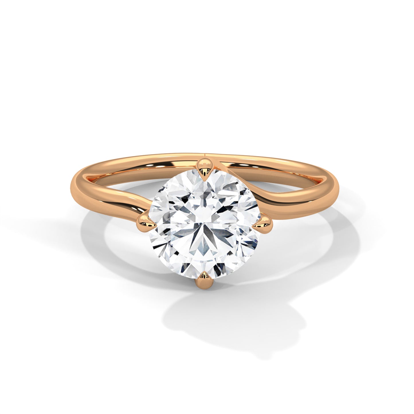 2 CT Round E-VVS2 Lab-Grown Diamond Engagement Ring, Solitaire Ring
