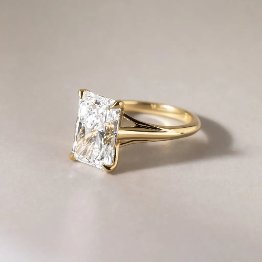 5.50 Carat Radiant Cut Lab Grown Diamond Engagement Ring in Yellow Gold – Vivienne