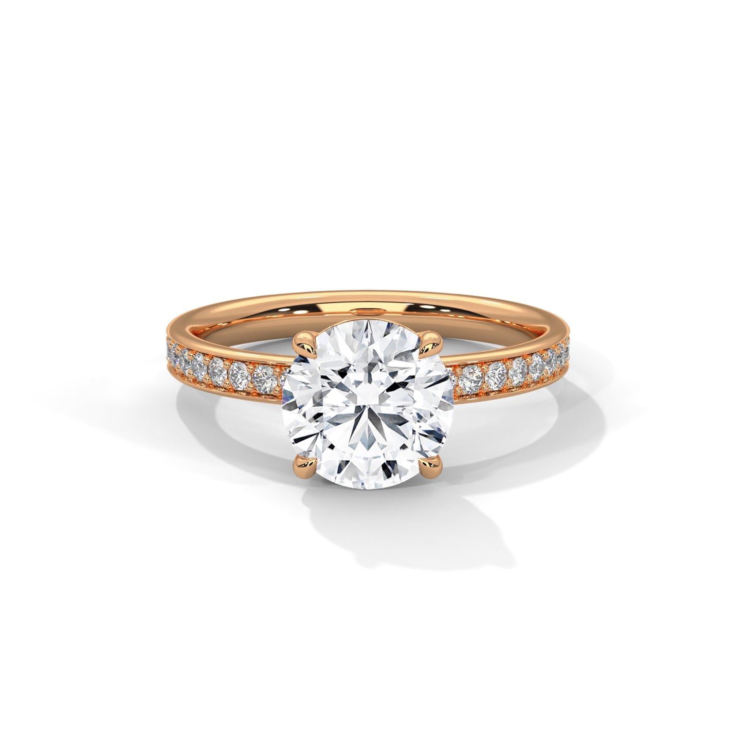 1 CT Round E VVS2 Lab-Grown Diamond Engagement Ring, Timeless Design